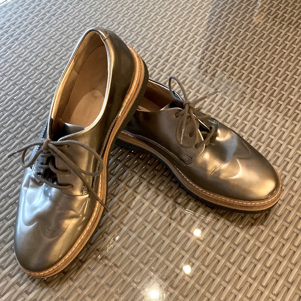 Clarks Pewter Oxford Shoes
